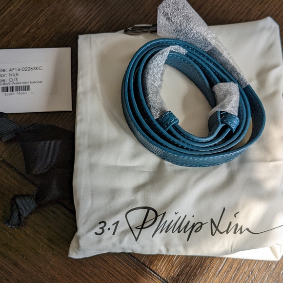 Philip Lim 3.1 Mini Pashli Satchel Crossbody Hangbag Nile Teal Blue NWT $960 - Picture 6 of 6